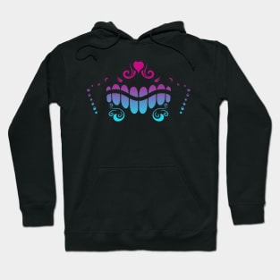 Sugar Skull Teeth and Nose Vaporwave Hoodie